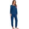 image:imageWiWi Bamboo Viscose Pajamas Set for Women Cooling Long Sleeve Sleepwear Super Soft Loungewear Pjs Jogger Pants Lounge SXXLBink Blue