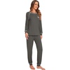image:imageWiWi Bamboo Viscose Pajamas Set for Women Cooling Long Sleeve Sleepwear Super Soft Loungewear Pjs Jogger Pants Lounge SXXLBiron Grey