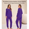 image:imageWiWi Bamboo Viscose Pajamas Set for Women Cooling Long Sleeve Sleepwear Super Soft Loungewear Pjs Jogger Pants Lounge SXXLBlilac