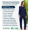 image:imageWiWi Bamboo Viscose Pajamas Set for Women Cooling Long Sleeve Sleepwear Super Soft Loungewear Pjs Jogger Pants Lounge SXXLBnavy