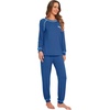 image:imageWiWi Bamboo Viscose Pajamas Set for Women Cooling Long Sleeve Sleepwear Super Soft Loungewear Pjs Jogger Pants Lounge SXXLBprussian Blue