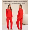 image:imageWiWi Bamboo Viscose Pajamas Set for Women Cooling Long Sleeve Sleepwear Super Soft Loungewear Pjs Jogger Pants Lounge SXXLBred