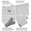 image:imageWiWi Bamboo Viscose Pajamas Set for Women Soft Sleepwear Loose comfy Short Tops with Capri Pants Pjs Loungewear SXXLAash Grey