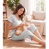 image:imageWiWi Bamboo Viscose Pajamas Set for Women Soft Sleepwear Loose comfy Short Tops with Capri Pants Pjs Loungewear SXXLAash Grey