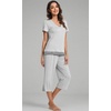 image:imageWiWi Bamboo Viscose Pajamas Set for Women Soft Sleepwear Loose comfy Short Tops with Capri Pants Pjs Loungewear SXXLAash Grey