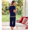 image:imageWiWi Bamboo Viscose Pajamas Set for Women Soft Sleepwear Loose comfy Short Tops with Capri Pants Pjs Loungewear SXXLAnavy