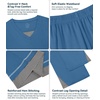 image:imageWiWi Bamboo Viscose Pajamas Set for Women Soft Sleepwear Loose comfy Short Tops with Capri Pants Pjs Loungewear SXXLAprussian Blue