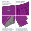 image:imageWiWi Bamboo Viscose Pajamas Set for Women Soft Sleepwear Loose comfy Short Tops with Capri Pants Pjs Loungewear SXXLApurple