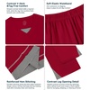 image:imageWiWi Bamboo Viscose Pajamas Set for Women Soft Sleepwear Loose comfy Short Tops with Capri Pants Pjs Loungewear SXXLAwine Red