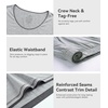 image:imageWiWi Bamboo Viscose Pajamas Set for Women Soft Sleepwear Loose comfy Short Tops with Capri Pants Pjs Loungewear SXXLBheather Grey