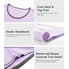 image:imageWiWi Bamboo Viscose Pajamas Set for Women Soft Sleepwear Loose comfy Short Tops with Capri Pants Pjs Loungewear SXXLBlight Purple
