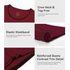 image:imageWiWi Bamboo Viscose Pajamas Set for Women Soft Sleepwear Loose comfy Short Tops with Capri Pants Pjs Loungewear SXXLBwine Red