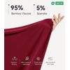image:imageWiWi Bamboo Viscose Pajamas Set for Women Soft Sleepwear Loose comfy Short Tops with Capri Pants Pjs Loungewear SXXLBwine Red