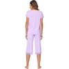 image:imageWiWi Bamboo Viscose Pajamas Set for Women Soft Sleepwear Loose comfy Short Tops with Capri Pants Pjs Loungewear SXXLClight Purple
