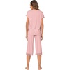 image:imageWiWi Bamboo Viscose Pajamas Set for Women Soft Sleepwear Loose comfy Short Tops with Capri Pants Pjs Loungewear SXXLCmesa Rose