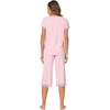 image:imageWiWi Bamboo Viscose Pajamas Set for Women Soft Sleepwear Loose comfy Short Tops with Capri Pants Pjs Loungewear SXXLCpink