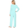 image:imageWiWi Bamboo Viscose Pajamas for Women Set 2 Piece Lace Trim Long Sleeve Womens Pajama Sets Plus Size Pjs with Pockets S4XAaqua