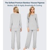 image:imageWiWi Bamboo Viscose Pajamas for Women Set 2 Piece Lace Trim Long Sleeve Womens Pajama Sets Plus Size Pjs with Pockets S4XAash Grey