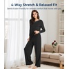 image:imageWiWi Bamboo Viscose Pajamas for Women Set 2 Piece Lace Trim Long Sleeve Womens Pajama Sets Plus Size Pjs with Pockets S4XAblack
