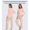 image:imageWiWi Bamboo Viscose Pajamas for Women Set 2 Piece Lace Trim Long Sleeve Womens Pajama Sets Plus Size Pjs with Pockets S4XAblushpink Flowers