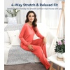 image:imageWiWi Bamboo Viscose Pajamas for Women Set 2 Piece Lace Trim Long Sleeve Womens Pajama Sets Plus Size Pjs with Pockets S4XAcoral