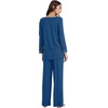 image:imageWiWi Bamboo Viscose Pajamas for Women Set 2 Piece Lace Trim Long Sleeve Womens Pajama Sets Plus Size Pjs with Pockets S4XAdark Blue