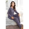 image:imageWiWi Bamboo Viscose Pajamas for Women Set 2 Piece Lace Trim Long Sleeve Womens Pajama Sets Plus Size Pjs with Pockets S4XAdark Grey