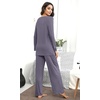 image:imageWiWi Bamboo Viscose Pajamas for Women Set 2 Piece Lace Trim Long Sleeve Womens Pajama Sets Plus Size Pjs with Pockets S4XAdark Grey