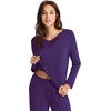 image:imageWiWi Bamboo Viscose Pajamas for Women Set 2 Piece Lace Trim Long Sleeve Womens Pajama Sets Plus Size Pjs with Pockets S4XAdark Purple