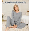 image:imageWiWi Bamboo Viscose Pajamas for Women Set 2 Piece Lace Trim Long Sleeve Womens Pajama Sets Plus Size Pjs with Pockets S4XAheather Grey