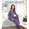 image:imageWiWi Bamboo Viscose Pajamas for Women Set 2 Piece Lace Trim Long Sleeve Womens Pajama Sets Plus Size Pjs with Pockets S4XAlavender