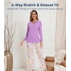 image:imageWiWi Bamboo Viscose Pajamas for Women Set 2 Piece Lace Trim Long Sleeve Womens Pajama Sets Plus Size Pjs with Pockets S4XAmedium Purplepurple Flowers