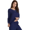 image:imageWiWi Bamboo Viscose Pajamas for Women Set 2 Piece Lace Trim Long Sleeve Womens Pajama Sets Plus Size Pjs with Pockets S4XAnavy