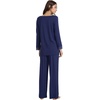 image:imageWiWi Bamboo Viscose Pajamas for Women Set 2 Piece Lace Trim Long Sleeve Womens Pajama Sets Plus Size Pjs with Pockets S4XAnavy