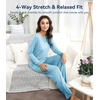 image:imageWiWi Bamboo Viscose Pajamas for Women Set 2 Piece Lace Trim Long Sleeve Womens Pajama Sets Plus Size Pjs with Pockets S4XApale Blue