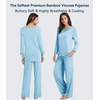 image:imageWiWi Bamboo Viscose Pajamas for Women Set 2 Piece Lace Trim Long Sleeve Womens Pajama Sets Plus Size Pjs with Pockets S4XApale Blue