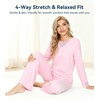 image:imageWiWi Bamboo Viscose Pajamas for Women Set 2 Piece Lace Trim Long Sleeve Womens Pajama Sets Plus Size Pjs with Pockets S4XApink