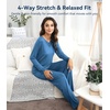 image:imageWiWi Bamboo Viscose Pajamas for Women Set 2 Piece Lace Trim Long Sleeve Womens Pajama Sets Plus Size Pjs with Pockets S4XAprussian Blue
