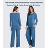 image:imageWiWi Bamboo Viscose Pajamas for Women Set 2 Piece Lace Trim Long Sleeve Womens Pajama Sets Plus Size Pjs with Pockets S4XAprussian Blue