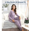 image:imageWiWi Bamboo Viscose Pajamas for Women Set 2 Piece Lace Trim Long Sleeve Womens Pajama Sets Plus Size Pjs with Pockets S4XAviolet