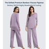 image:imageWiWi Bamboo Viscose Pajamas for Women Set 2 Piece Lace Trim Long Sleeve Womens Pajama Sets Plus Size Pjs with Pockets S4XAviolet