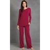 image:imageWiWi Bamboo Viscose Pajamas for Women Set 2 Piece Lace Trim Long Sleeve Womens Pajama Sets Plus Size Pjs with Pockets S4XAwine