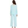 image:imageWiWi Bamboo Viscose Pajamas for Women Set 2 Piece Lace Trim Long Sleeve Womens Pajama Sets Plus Size Pjs with Pockets S4XBaqua