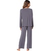 image:imageWiWi Bamboo Viscose Pajamas for Women Set 2 Piece Lace Trim Long Sleeve Womens Pajama Sets Plus Size Pjs with Pockets S4XBdark Grey
