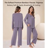 image:imageWiWi Bamboo Viscose Pajamas for Women Set 2 Piece Lace Trim Long Sleeve Womens Pajama Sets Plus Size Pjs with Pockets S4XBviolet