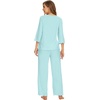 image:imageWiWi Bamboo Viscose Pajamas for Women Soft 34 Sleeve Pajama Sets Loose Knit Sleepwear Casual Pj Set SXXLAqua