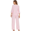 image:imageWiWi Bamboo Viscose Pajamas for Women Soft 34 Sleeve Pajama Sets Loose Knit Sleepwear Casual Pj Set SXXLBlush Pink