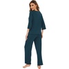 image:imageWiWi Bamboo Viscose Pajamas for Women Soft 34 Sleeve Pajama Sets Loose Knit Sleepwear Casual Pj Set SXXLDeep Teal