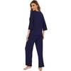 image:imageWiWi Bamboo Viscose Pajamas for Women Soft 34 Sleeve Pajama Sets Loose Knit Sleepwear Casual Pj Set SXXLNavy