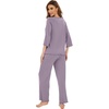 image:imageWiWi Bamboo Viscose Pajamas for Women Soft 34 Sleeve Pajama Sets Loose Knit Sleepwear Casual Pj Set SXXLViolet